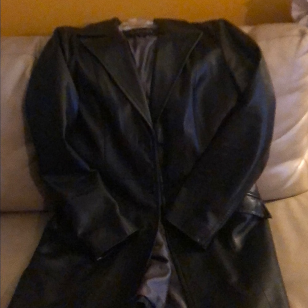 Black leather coat